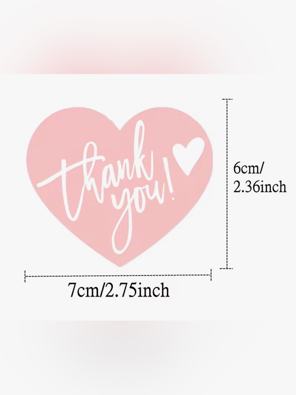 Set of 75 Heart Thank You Stickers and Matching Cards - Picture 3 of 4